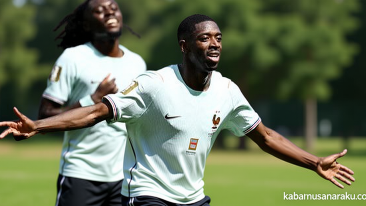 Key Issue: Foto: Hattrick Dembele Antar Prancis Menang Lawan Norwegia