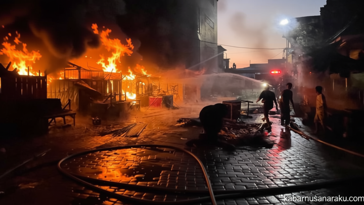 Pasar Nauli Sibolga Terbakar: 500 Kios Hangus – Kerugian Capai Rp 10 Miliar