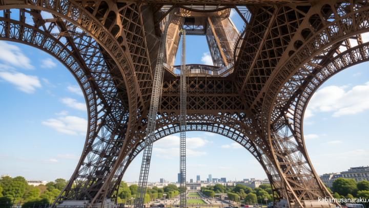 Pria Panjat Menara Eiffel dan Kibarkan Bendera AS – Berujung Ditangkap Polisi