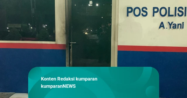 Pos Lantas di Surabaya Diduga Dilempar Molotov oleh OTK, Pintu Pos Menghitam
