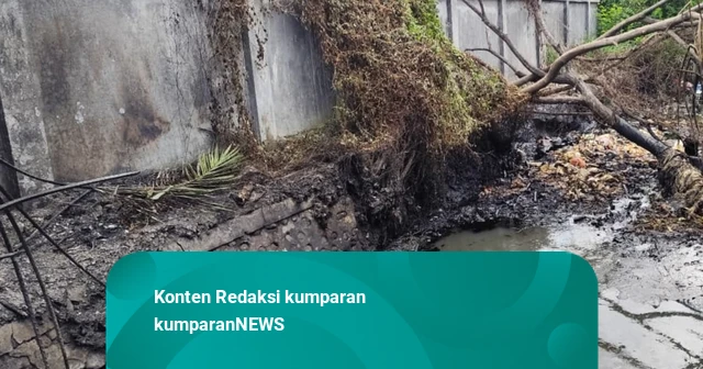 Kebakaran Parit Diduga Berisi Limbah Pabrik di Deli Serdang, Warga Resah